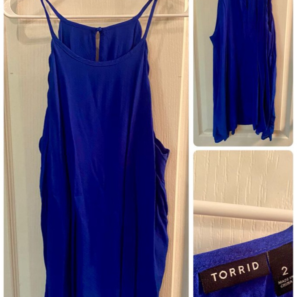 Torrid Blue Scalloped Tank Top